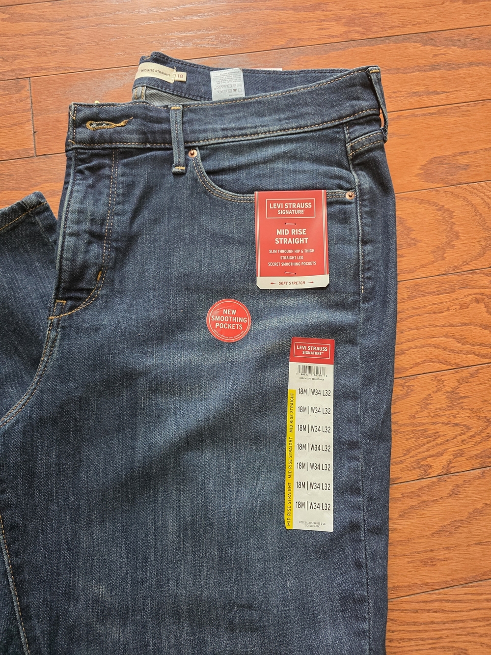 Levi's Dark Indigo Mid-Rise Straight Leg Jeans